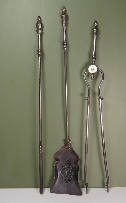 Set of Early 19th C Steel Fire Tools