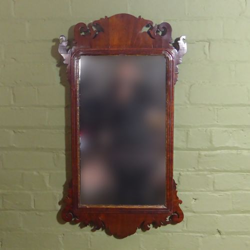 18th C Mahogany Fret Cut Mirror