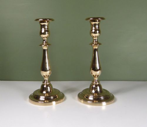 Pair of 19th C Bell Metal Candlesticks