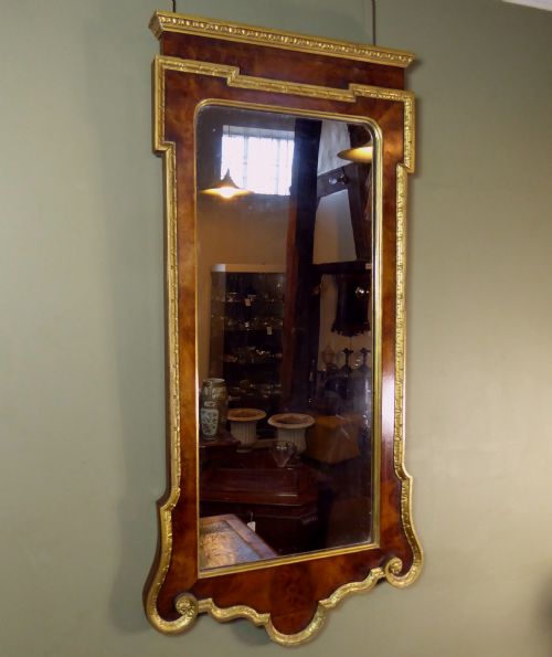 Large 19th C Walnut & Gilt Mirror