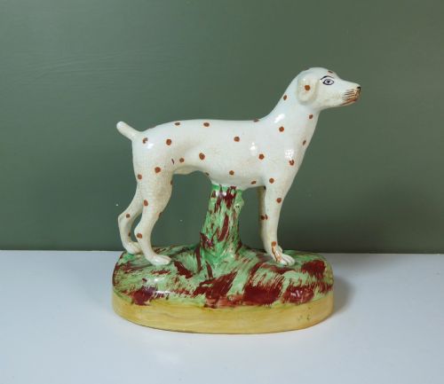 19th C Staffordshire Pottery Dalmatian Dog