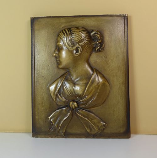 19th C Portrait Plaque of a Girl