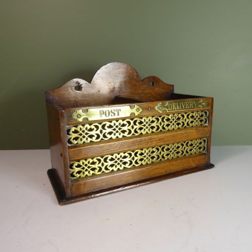 19th C Oak Letter Box