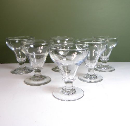 Set of Six 19th C Wine Glasses