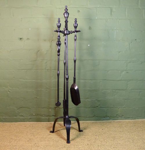 19th C Wrought Iron Fire Tool Set