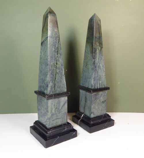 Pair of Marble Obelisk