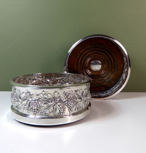Pair of 19th C Silver Coasters 1832