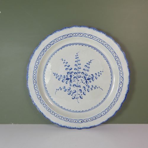 Large 19th C Pearl Glazed Charger