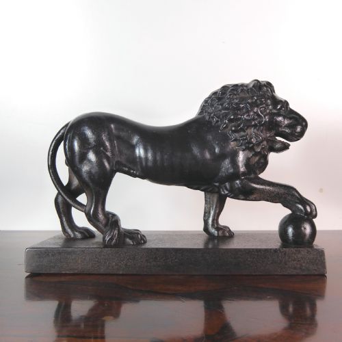 19th C Cast Iron Medici Lion