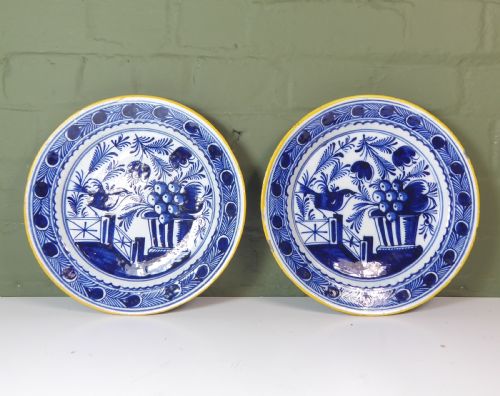 Pair of 18th C Delft Chargers