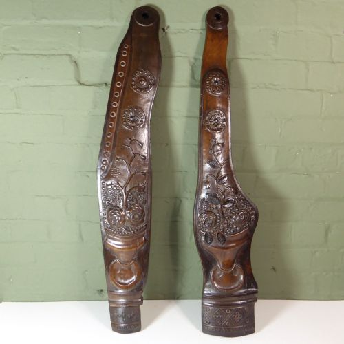 Pair of 18th Baltic Oak Carvings