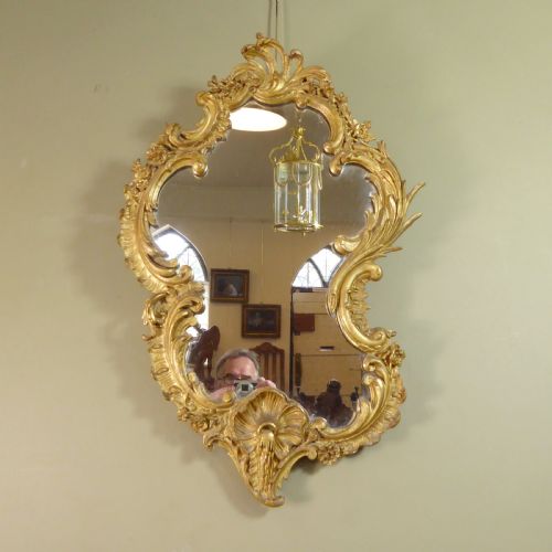 19th C Shell Gilt Mirror