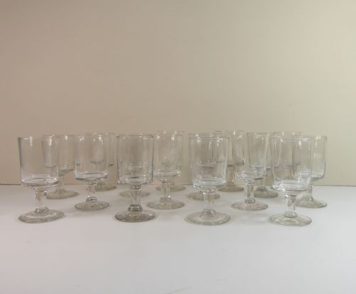 Set of 16 19th Century Wine Glasses