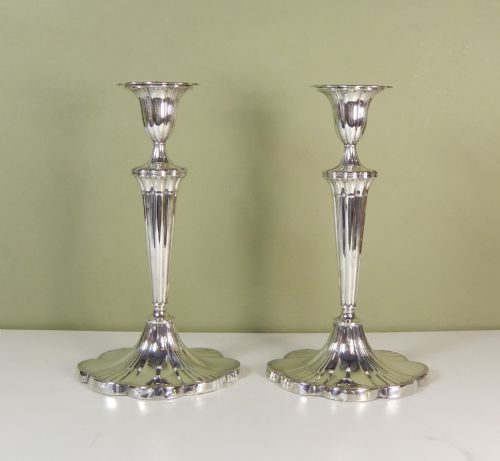 Pair of Silver Candlesticks, Sheffield 1919