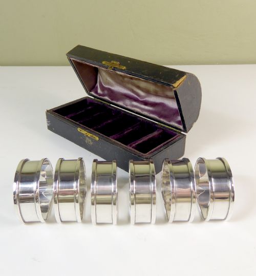 A Boxed Set of Solid Silver Napkin Rings