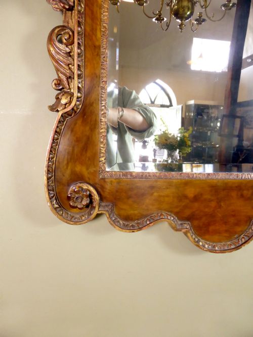 fig 1. 19TH C WALNUT & GILT MIRROR