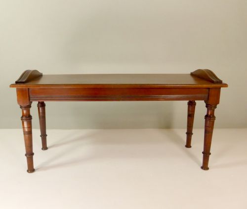 19th C Walnut Hall Bench, Window Seat