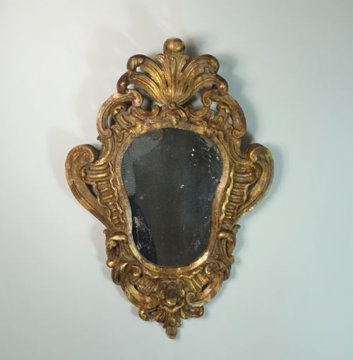 18th C Carved Giltwood Mirror