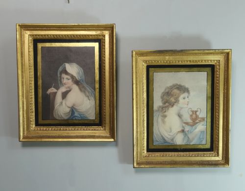 Pair of 19th C Mezzotint Pictures
