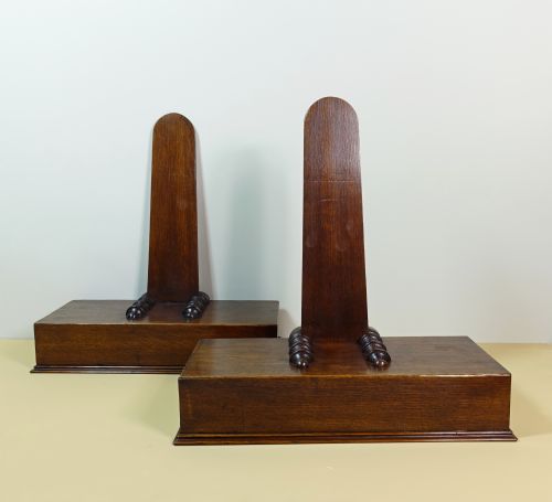 Pair of 19th C Oak Charger Stands