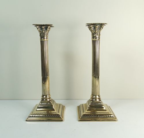 Pair of George III Brass Candlesticks