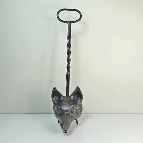 19th C Cast Iron Fox Door Porter