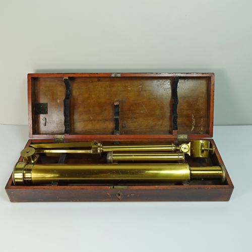 19TH C GILT BRASS TABLE TOP TELESCOPE - ADDITIONAL PHOTO 2