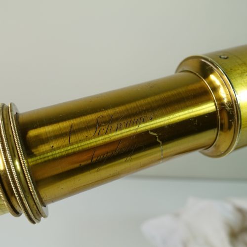 19TH C GILT BRASS TABLE TOP TELESCOPE - ADDITIONAL PHOTO 5