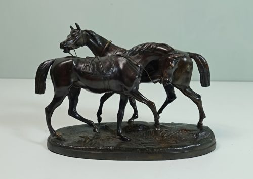 A 19th C Bronze of Stallion Horses