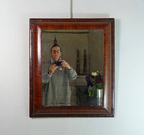 George I Walnut & Laburnum Mirror