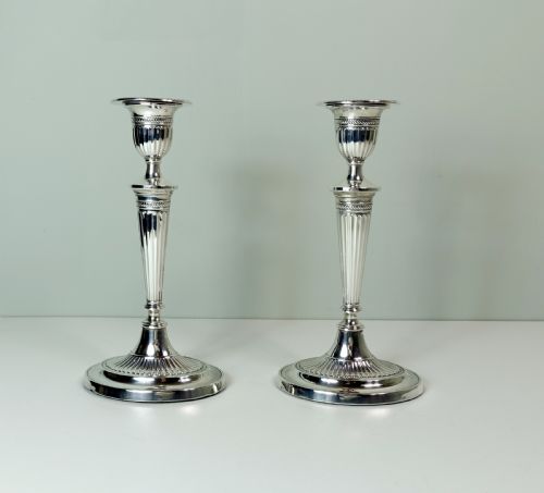 Pair of Silver Candlesticks, Sheffield 1910