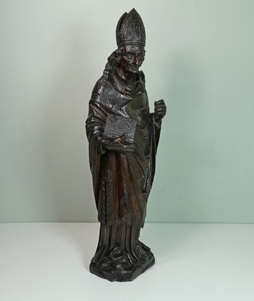 18th C Carved Oak Figure