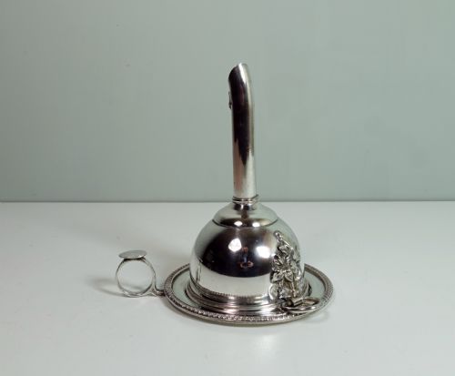 19th C Silver Plated Wine Funnel & Stand
