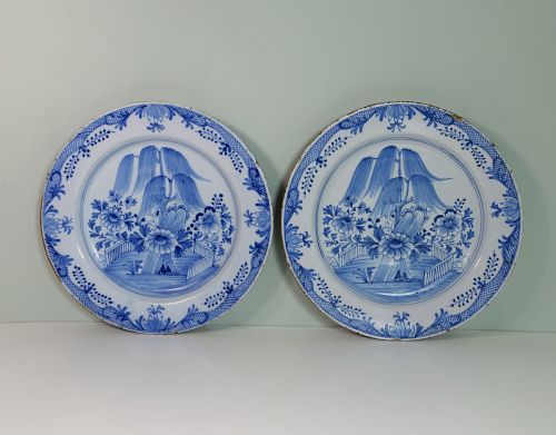 Pair of 18th C Delft Chargers