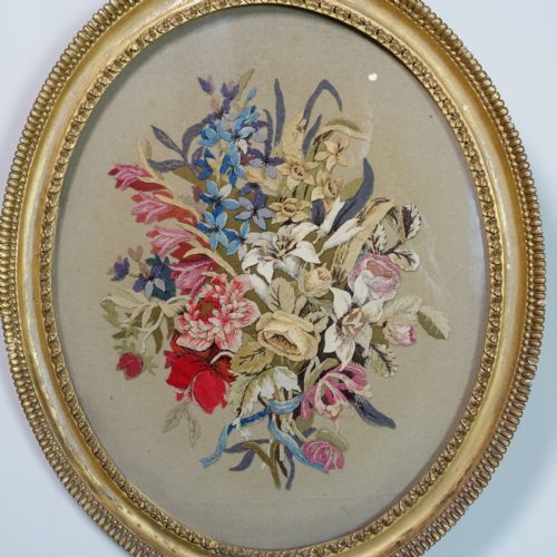 EARLY 19TH C FELT WOOL WORK PICTURE - ADDITIONAL PHOTO 1