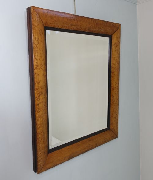 Large 19th C Birds Eye Maple Mirror