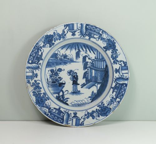 18th C Liverpool Delft Charger