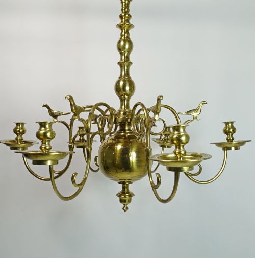 19th C Brass Bird Centre Light