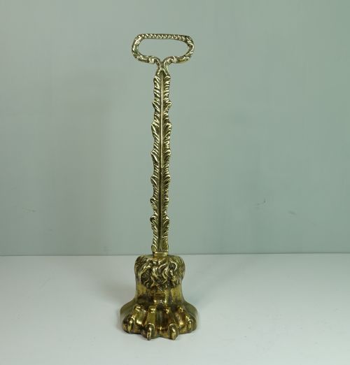 19th C  Brass Lions Paw Door Porter