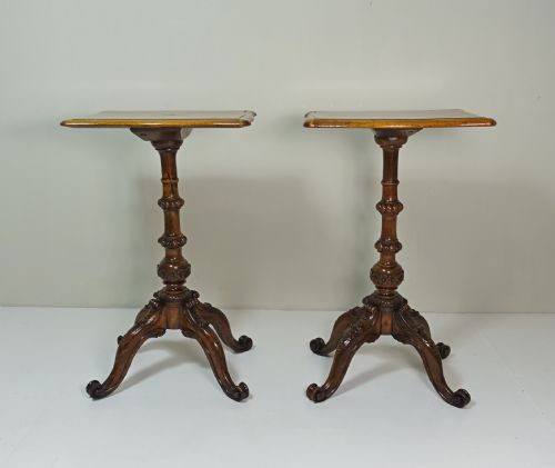 Pair of 19th C Walnut Tables