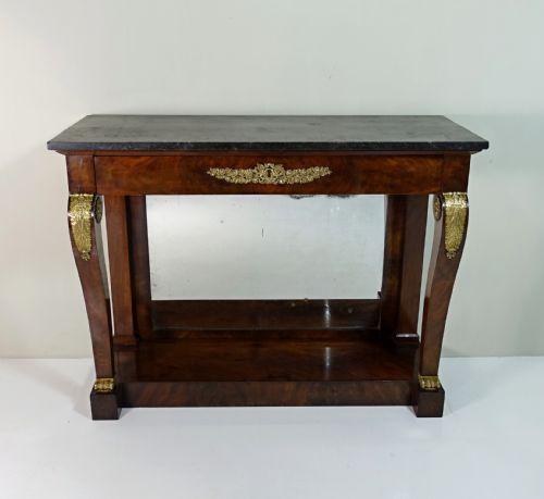 Early 19th C Mahogany &  Marble Console Table