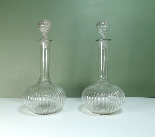 Pair of Large 19th C Decanters