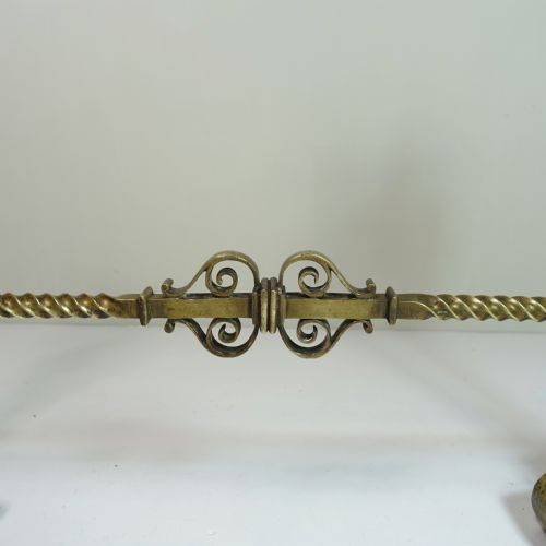 fig 1. PAIR OF 19TH C BRASS FIRE DOGS