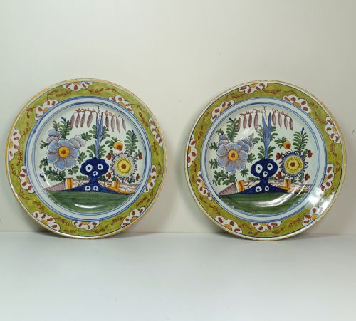 Pair of Large 18th C Delft Bowls
