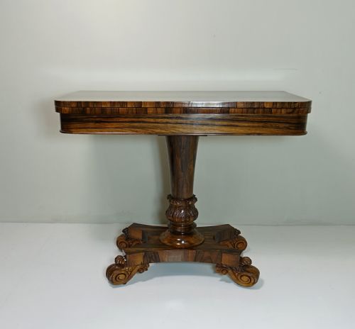 19th C Goncalo Alves Card Table