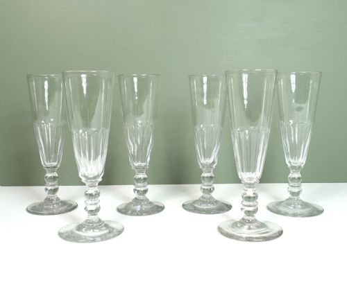 Set of Six Champagne Flutes