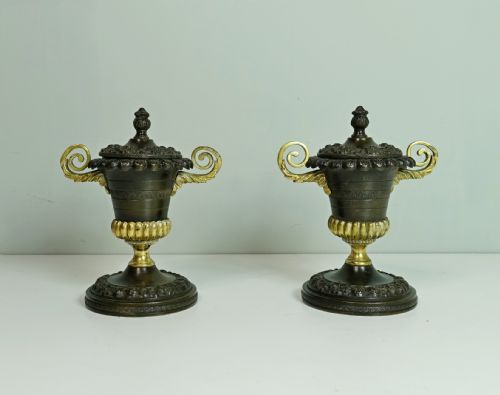 Pair of Bronze & Ormolu Pastille Burners