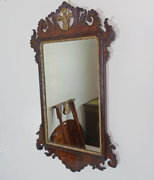 18th C Mahogany & Gilt Mirror