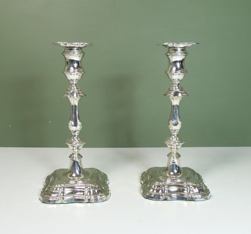 Pair of Silver Candlesticks, Sheffield 1916