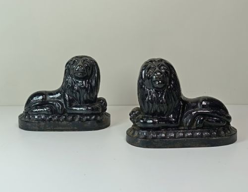 Pair of 19th C Lion Door Stops